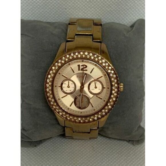 Fossil ES3590 Stella Women's Gold Stainless Steel Analog Dial Quartz Watch C877 - Picture 2 of 9
